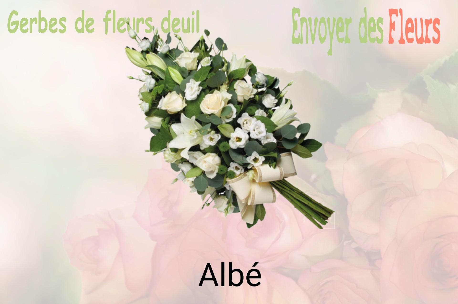 Gerbe de fleurs de deuil livrée à Albé